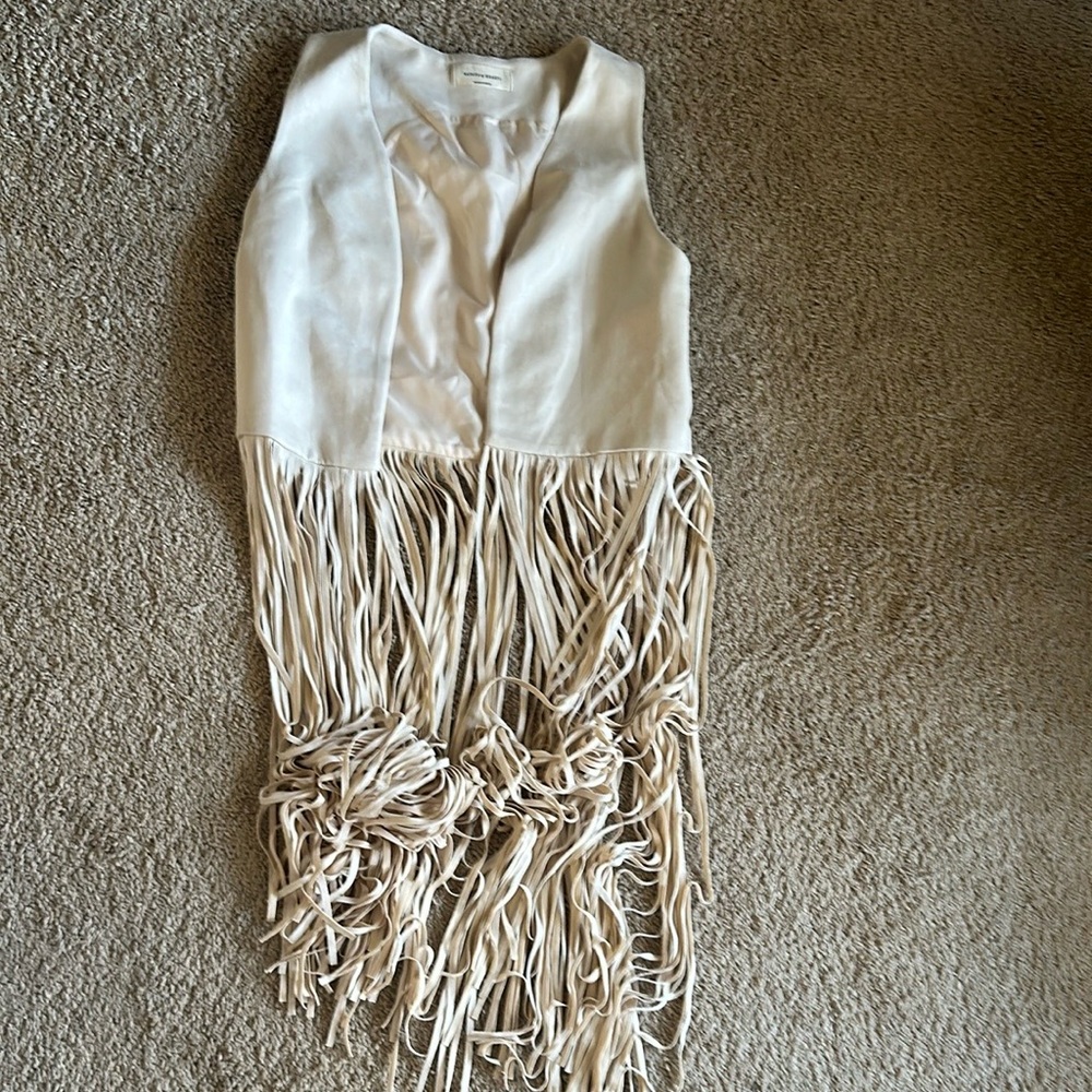 Fringe Cream Vest
